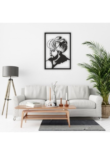 Fatih Sultan Mehmet Silüet Tablo Ahşap Mdf Lazer Kesim