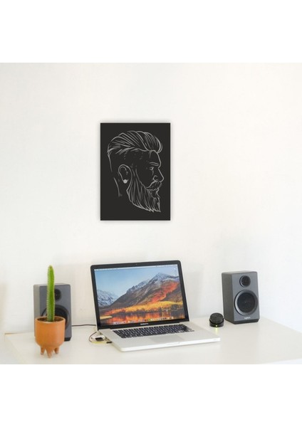 Sakallı Erkek Silüet Tablo Ahşap Mdf Lazer Kesim fırsatları