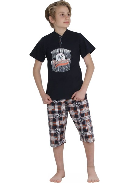 Minigimin Cicileri Erkek Çocuk Kapri Düğmeli Ekose Pijama Takım Siyah fırsatları