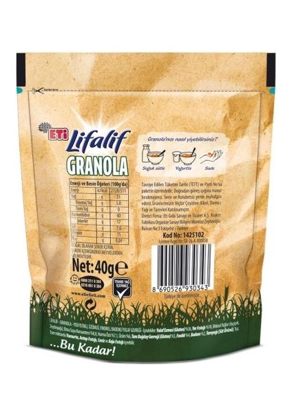 Lifalif Granola Kuruyemişli 40 G x 16 Adet