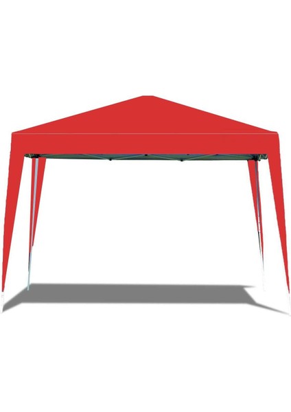 Gazebo Çardak Bahçe Kamelyası Gölgelik 240 x 240 cm Tente Kırmızı