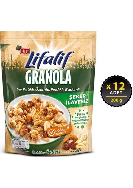 Lifalif Granola Kuruyemişli 200 G x 12 Adet