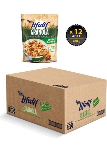 Lifalif Granola Kuruyemişli 200 G x 12 Adet