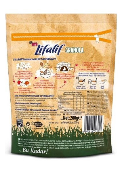 Lifalif Granola Kuruyemişli 200 G x 12 Adet