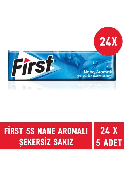 5s Keskin Nane Aromalı Şekersiz Sakız - 24 Adet