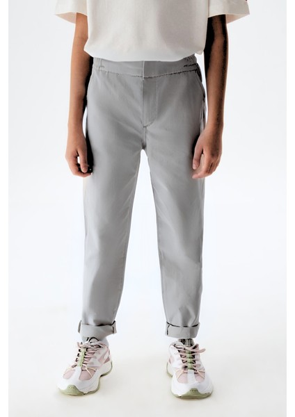 Çocuk Duble Paçalı Beli Lastikli Trend Okul Pantolonu modelleri