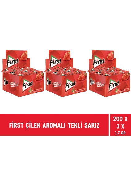 Çilek Aromalı Tekli Sakız 1,7 gr - 600 Adet