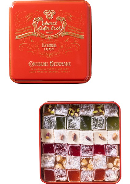 Küçük Retro Tenekede Pudralı Lokum