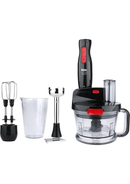 Metal Mr Chef Quadro 1000W Blender-Mikser-Rondo Set-Kırmızı 50 Hz / 60 Hz 220 - 240 V