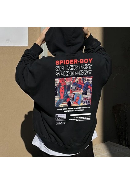Spider Boy Sweatshirt Siyah