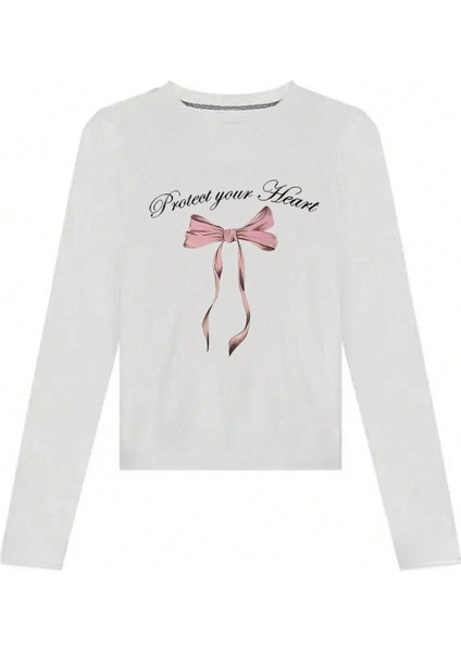 Uzun Kol Ribbon Baskılı Bluz Body fiyatları