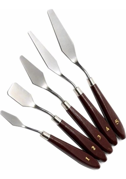 Resim Spatula Set Metal Spatula 5'li Pasta Paleti