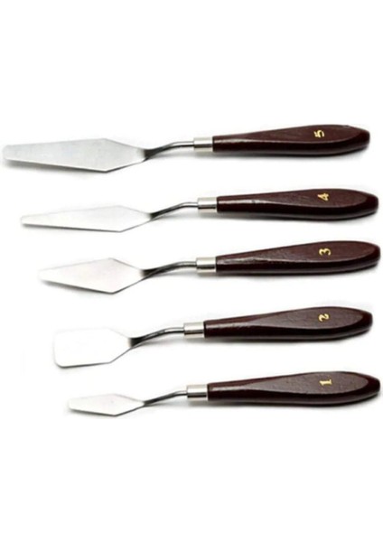 Resim Spatula Set Metal Spatula 5'li Pasta Paleti fırsatları