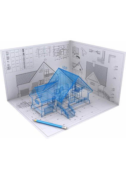 Mimari Ev Çizimli Duvar Kağıdı fırsatları