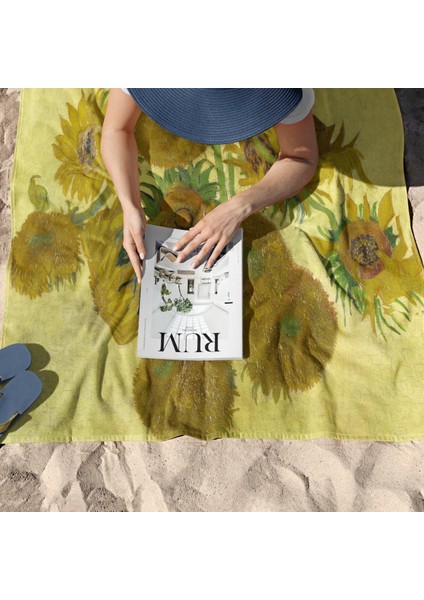 Sunflowers - Ayçiçekleri Plaj Havlusu - Microfiber fırsatları