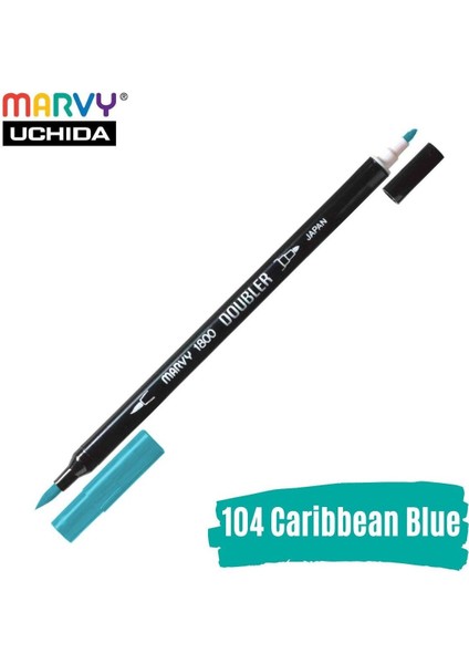 Artist Brush Pen 1800 Çift Taraflı Firça Uçlu Kalem 104 Caribbean Blue