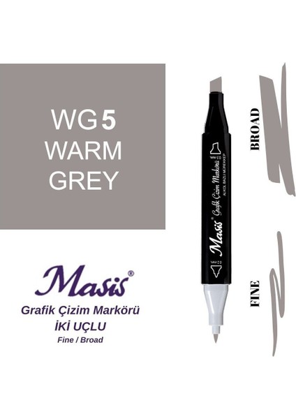 Twin Çift Uçlu Marker Kalemi Wg5 Warm Grey