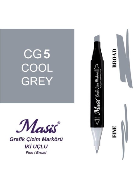 Twin Çift Uçlu Marker Kalemi Cg5 Cool Grey