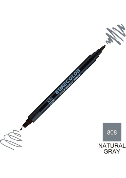 Kurecolor Mangaka Fine&brush Çift Taraflı Kalem CNKC-2200 No 808 Natural Gray fiyatları
