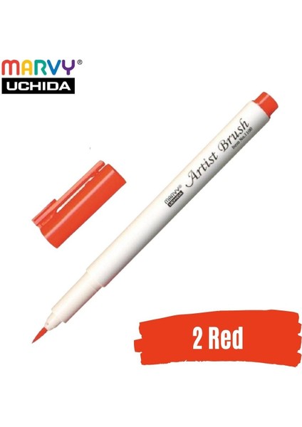 Artist Brush Pen 1100 Firça Uçlu Kalem 02 Red