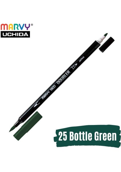 Artist Brush Pen 1800 Çift Taraflı Firça Uçlu Kalem 25 Bottle Green