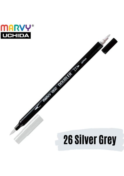Artist Brush Pen 1800 Çift Taraflı Firça Uçlu Kalem 26 Silver Grey