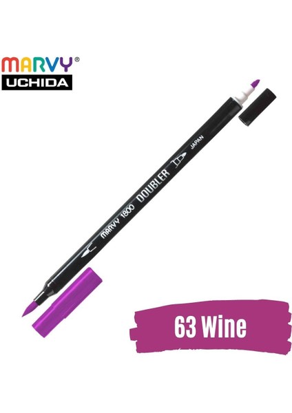 Artist Brush Pen 1800 Çift Taraflı Firça Uçlu Kalem 63 Wine