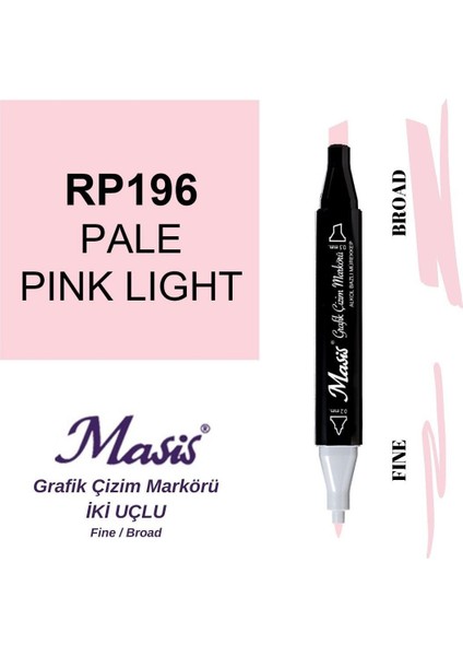 Twin Çift Uçlu Marker Kalemi 196 Pale Pink Light fiyatları