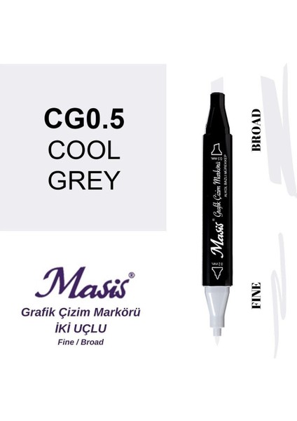 Twin Çift Uçlu Marker Kalemi Cg0.5 Cool Grey