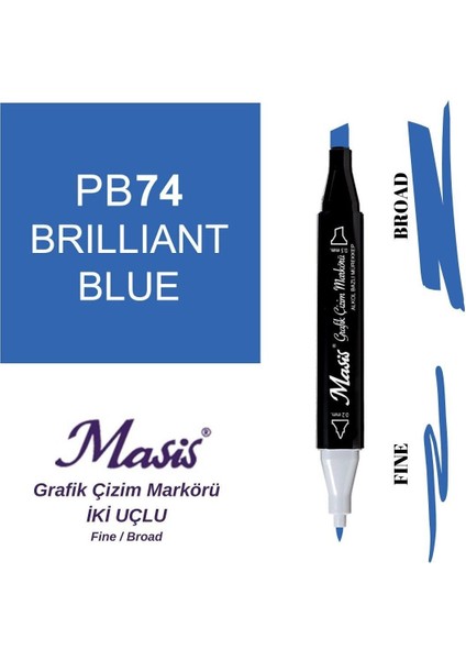 Twin Çift Uçlu Marker Kalemi 74 Brilliant Blue