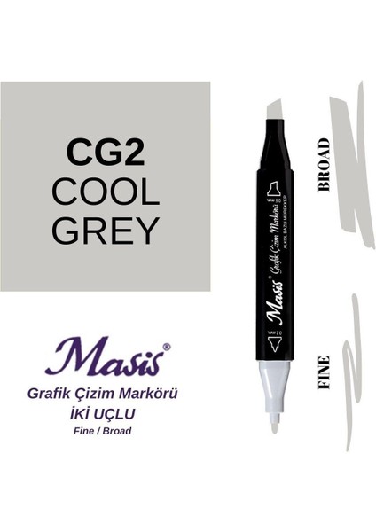 Twin Çift Uçlu Marker Kalemi Cg2 Cool Grey