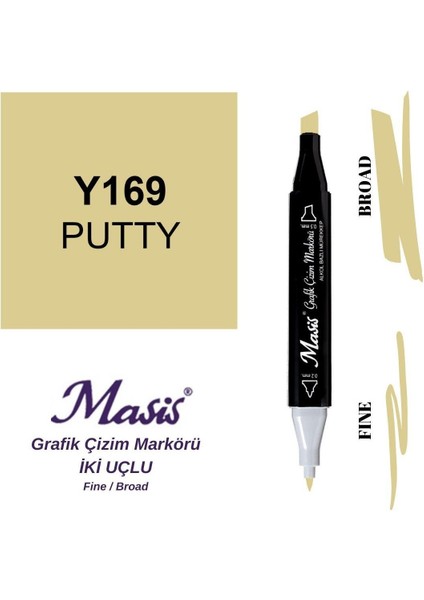 Twin Çift Uçlu Marker Kalemi 169 Putty