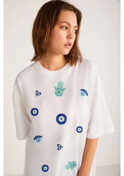 Kadın Pamuk T-Shirt Baskılı modelleri