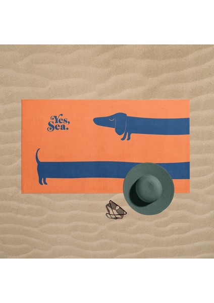 Dachshund - Köpekli Plaj Havlusu - Microfiber