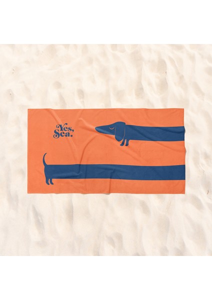 Dachshund - Köpekli Plaj Havlusu - Microfiber