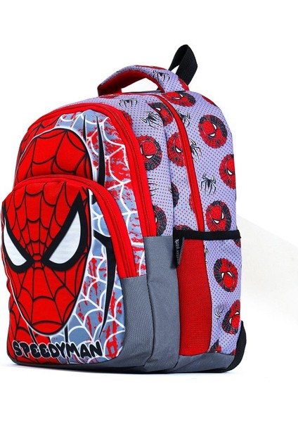 Örümcek Desen Gri Renk Erkek Çocuk Lüxs Ortopedik İlkokul Sırt Çantası Beslenme ve Kalemlikli fiyatları