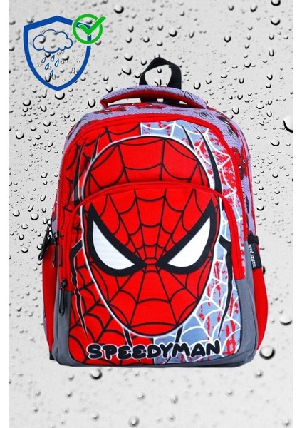 Örümcek Desen Gri Renk Erkek Çocuk Lüxs Ortopedik İlkokul Sırt Çantası Beslenme ve Kalemlikli fırsatları