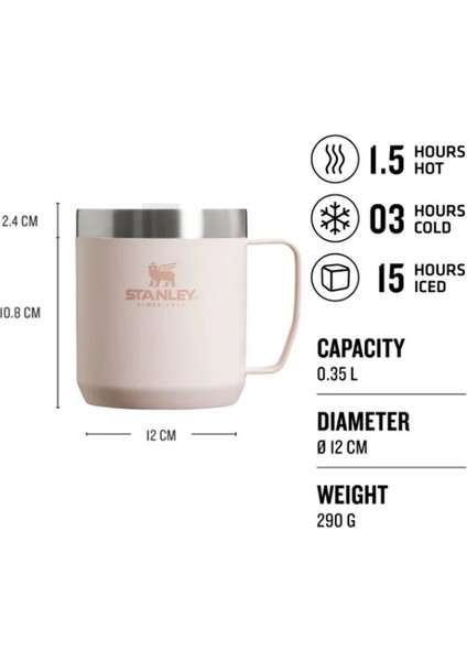 The Legendary Camp Mug Kapaklı Termos Bardak 0.35L 12OZ - Rose Quartz fiyatları