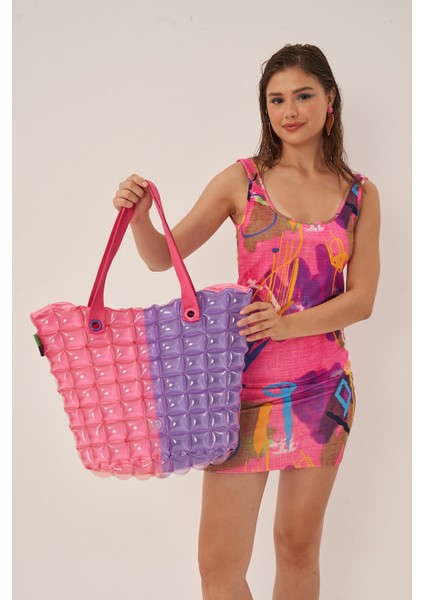 Tote Bag I Bag Xl Plaj Çantası Double Chic 11165 CP+PK