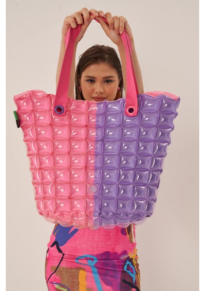 Tote Bag I Bag Xl Plaj Çantası Double Chic 11165 CP+PK