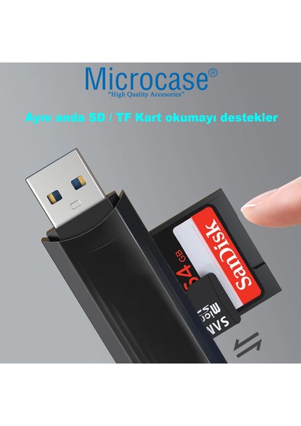 USB 3.0 Çift Yuvalı 512 GB Destekli Tf / Sd Kart Okuyucu AL4474