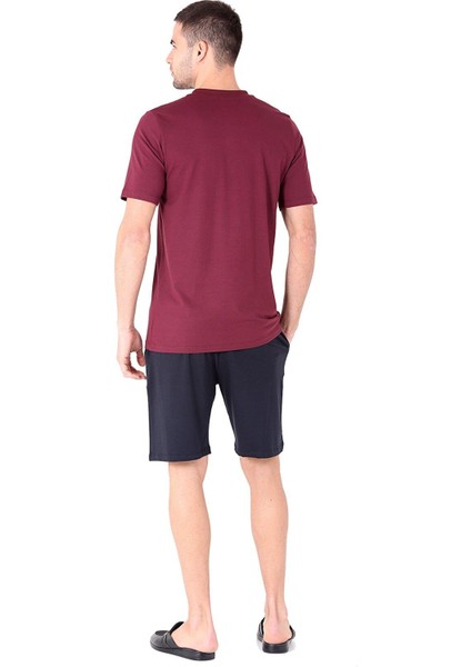 Erkek Bordo Eşofman Pijama 5'li Takım 234003