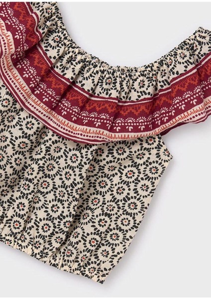 6024 Kız Çocuk Siyah-Bordo Bluz