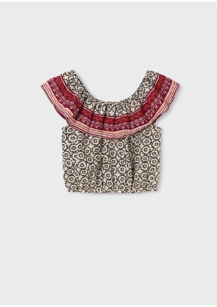 6024 Kız Çocuk Siyah-Bordo Bluz modelleri