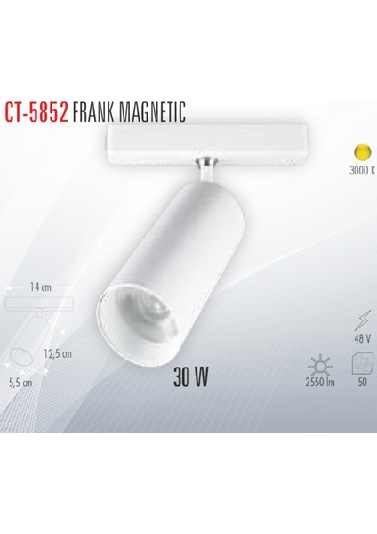 CT-5852 Frank Magnetıc 30W Ray Armatür