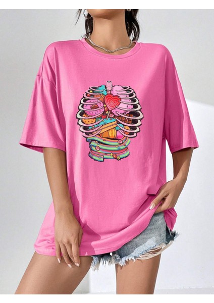 -Kadın Pamuk Oversized T-Shirt