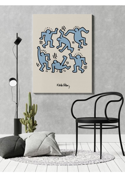 Modern Sanatsal Tablo Keith Haring Duvar Dekorasyonu Kanvas Tablo Salon Dekorasyonu