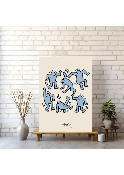 Modern Sanatsal Tablo Keith Haring Duvar Dekorasyonu Kanvas Tablo Salon Dekorasyonu