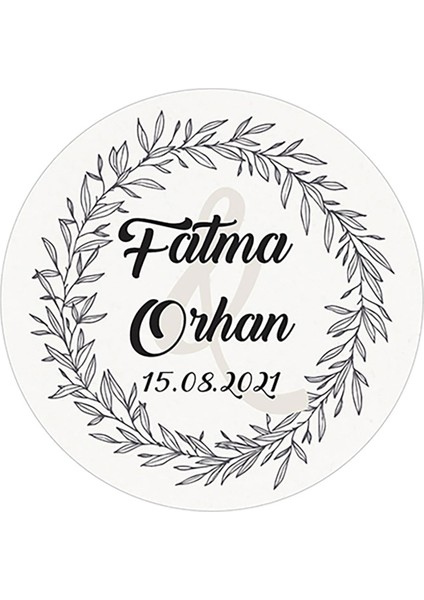 Çiçek Motifli Çelenk Ürünlerinize Özel, 3 cm - 130 Adet Folyo Sticker
