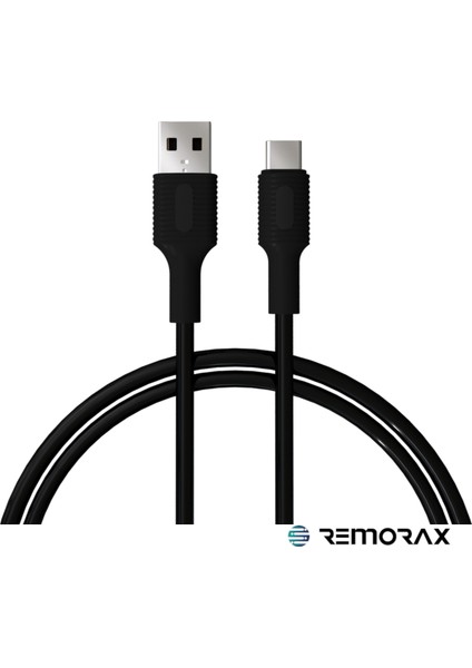 Basic USB Type A-C 100 Cm, 3.0A Hızlı Şarj Kablosu, Siyah Kablo, Siyah/siyah Uçlar